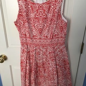Red and white cut-out back sundress